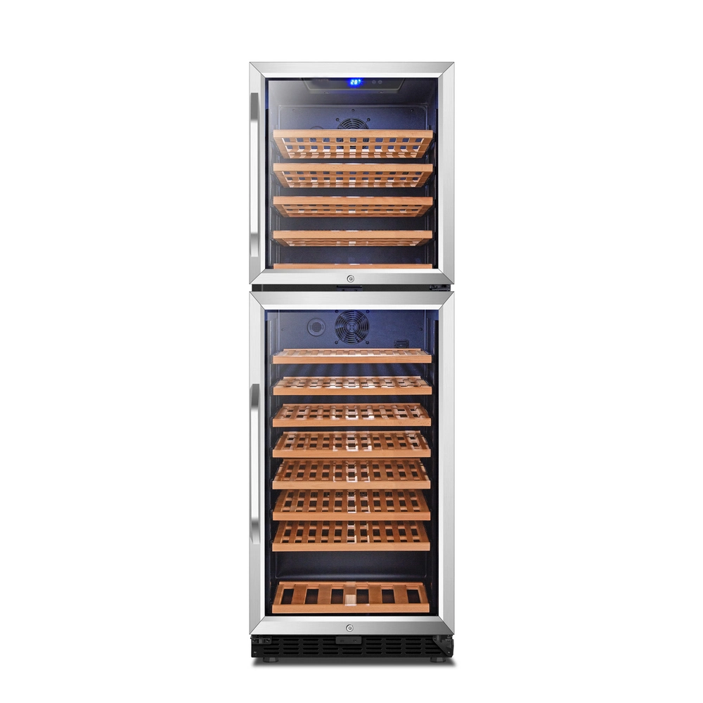 162 Bottles Dual Zones Double Doors Luxury Compressor Wine Cooler