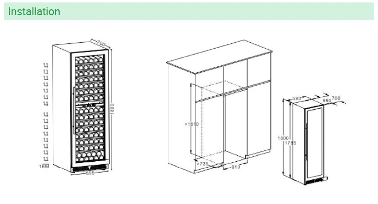 Integrated Dual Zone Free-Standing Under Counter Beverage Center Wine Fridge