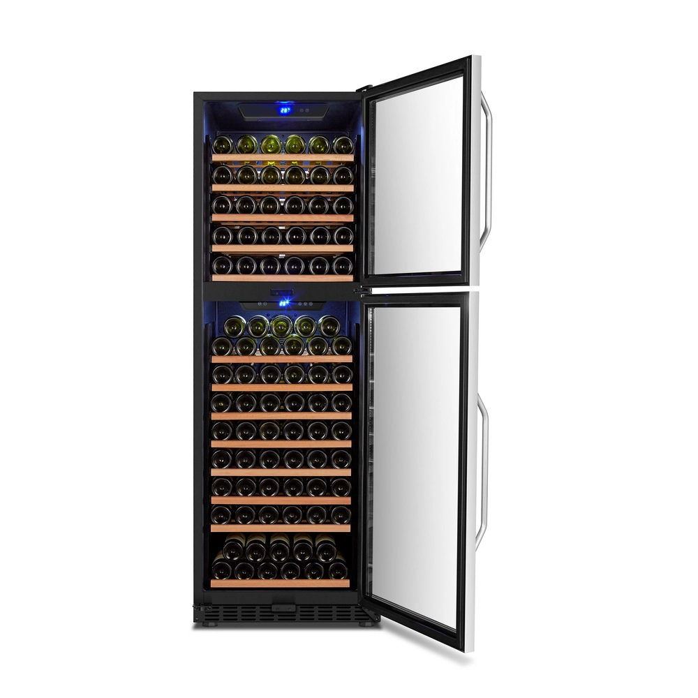 162 Bottles Dual Zones Double Doors Luxury Compressor Wine Cooler